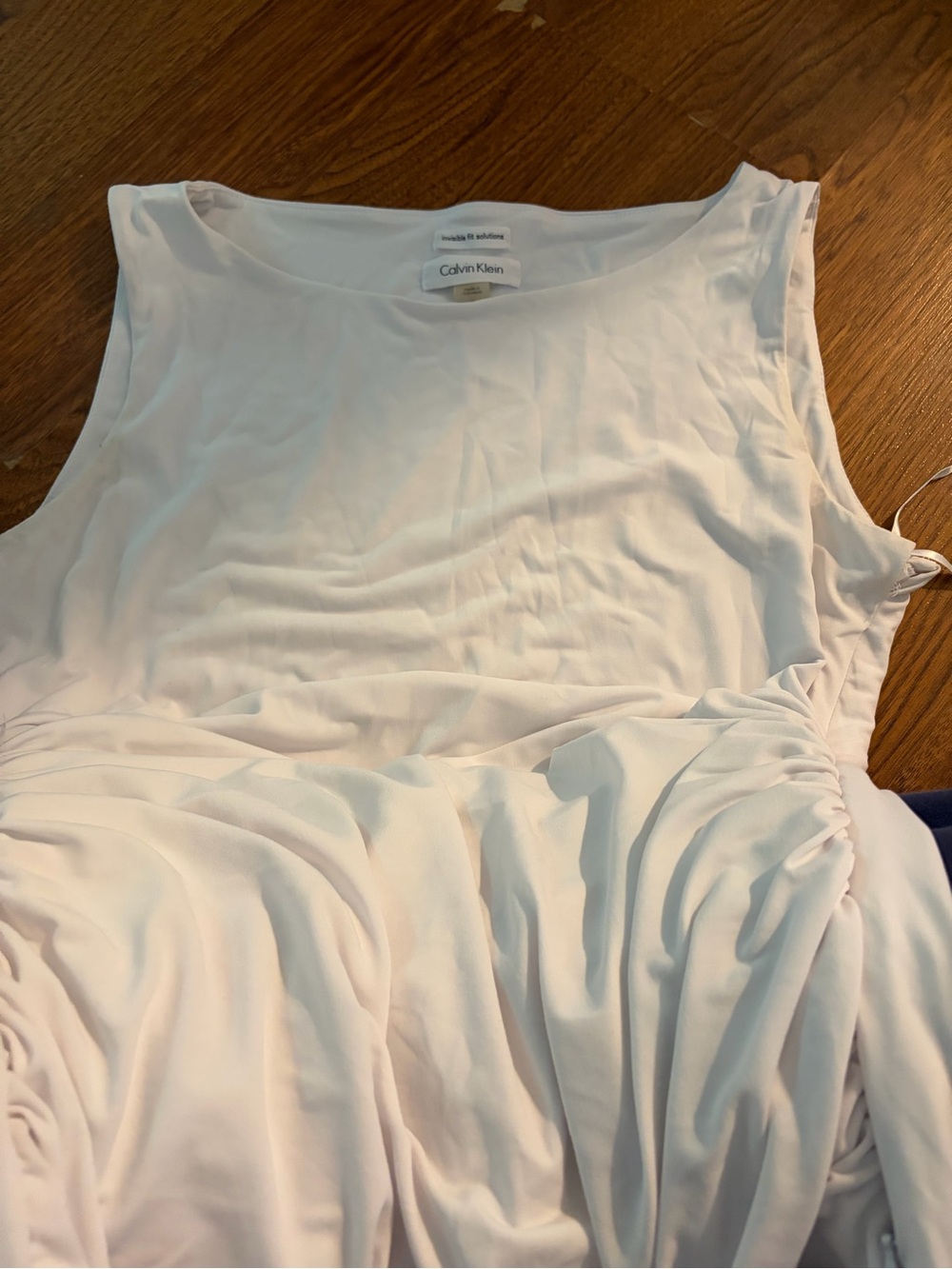 Calvin Klein Soft Blush Sleeveless Ruched Waist Dress